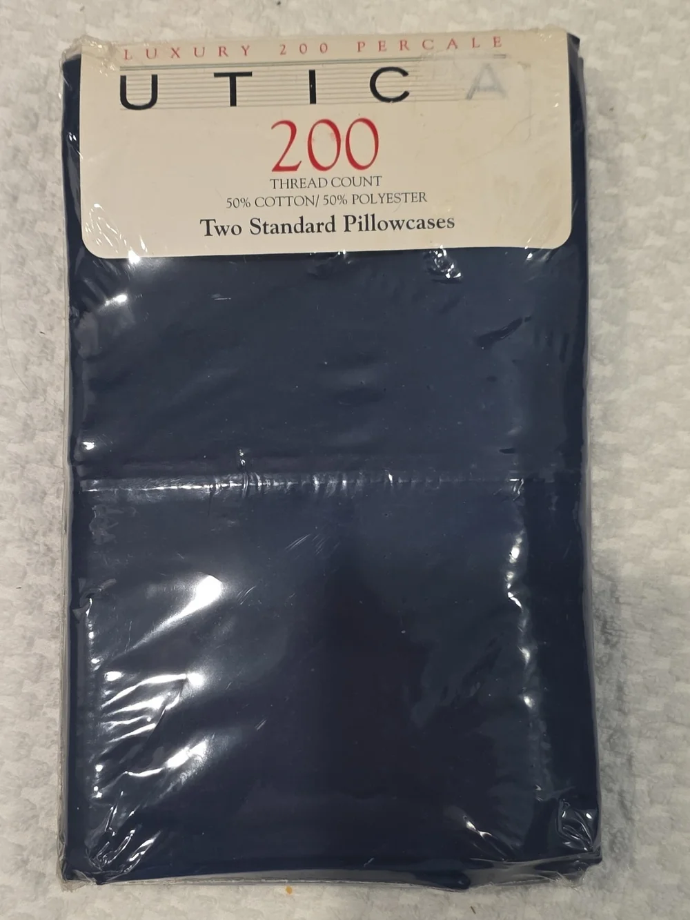 Navy 200-Thread Percale Standard Pillowcases (2-Pack)